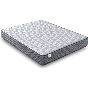 NATURELITS Matras 180 x 200 cm, middelhard, hoog comfort, dubbele winter/zomer, mijtdicht, hygiënisch en ademend, visco-elastisch, kleur: grijs, model Orbit, hoogte 20 cm