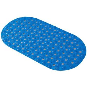 bath mat， Comfortabel for de voeten, met afvoergaten, met zuignappen, for douchevloeren, badkuip en badkamer (Color : Blue, Size : 37 * 67cm)
