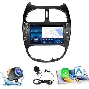 Android 13.0 2 Din Autoradio 7"" Touchscreen Auto Stereo Voor Peugeot 206 2000-2008 Met Draadloze Carplay Android Auto GPS Navigatie AHD Omgekeerd Beeld Stuurwielbediening(P1(1G+16G))