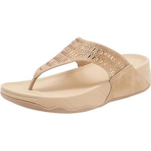 DorkasDE Teenslippers voor dames, platte teenslippers, zomerschoenen, strandschoenen, abrikoos, 35 EU