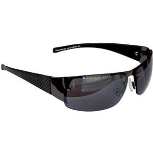GANGSTER zonnebril, zwart/grijs, carbon sportbril, motorbril, sportbril, zwart grijs, Breite : ca. 140 mm / Höhe: 40 mm
