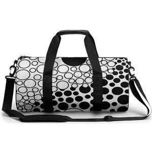 Yin Yang Zwart Wit Stippen Grote Gym Bag Lichtgewicht Carry On Duffel Bag Met Compartimenten Tote Bag Travel