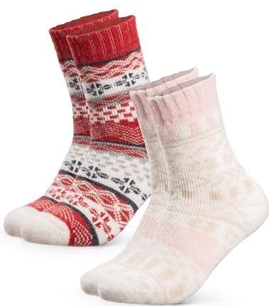 Occulto Damen & Heren Warme Merino Wollen Sokken Pak van 2 (model: Lumi) Mix 35-38