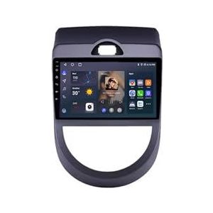 Android 12 Auto Stereo MP5 Player 9'' Screen Autoradio Voor Kia Soul AM 2010-2013 Car-play Android Auto GPS-navigatie Bluetooth RDS FM AM DAB+ Radio Stuurbediening Voice Control(8 Core 8G+128G)