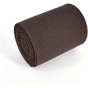 5 cm geïmporteerde rubberen band, gekleurde elastische band, dubbelzijdige en dikke elastische tape kleding naaien accessoires-donkere koffie