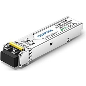 QSFPTEK Gigabit SFP-Module, 1000Base-ZX LC 1550nm, 80km Mini-GBIC Enige Wijze SFP Zendontvanger voor Jeneverbes JX-SFP-1GE-LH/SRX-SFP-1GE-LH