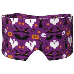 Paarse Halloween horror print oogschaduw cover voor dutje reizen yoga, oogdekking blinddoek reizen kantoor dutje vliegtuig