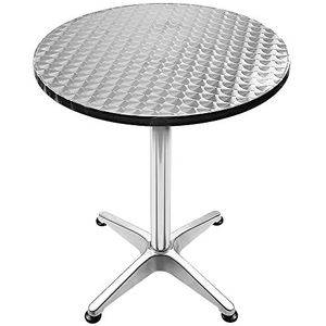 OHMG 2-in-1 statafel, inklapbaar, bistrotafel, eetkamertafel, eettafel, in hoogte verstelbaar, 70/110 cm hoog stabiel, aluminium, outdoortafel, aluminium bartafel, feesttafel, woonkamer, balkon