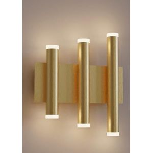 Led-wandlamp, modern design, goud, 3 lampen voor slaapkamer, woonkamer, entree, hal, keuken, eetkamer, kinderkamer MN-323