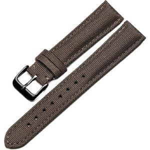 Pgqjfks Canvas horlogeband 18/19/20/21/22/23/24/26mm nylon horlogeband voor mannen, zwarte gesp, 22mm, Nylon