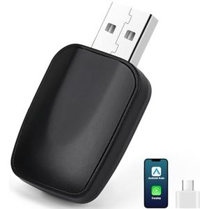 GuKKK Draadloze CarPlay en Android Auto Adapter - 2-in-1 Wireless Converter voor Auto's met AA & USB - Plug and Play
