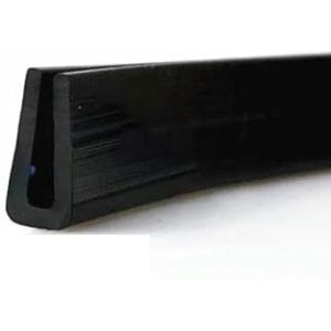 Zwart rubberen U-vormige randafdichtingsstrips Tochtstrip Anti-botsing Beschermend metalen paneel Glazen rand met klemgroef-plat-6x10x10mm-5 meter