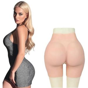 Adima Crossdresser Siliconen Butt Slipje Open Kruis Fake Ass Billen Gewatteerde Push Up Panty voor Vrouwen Grote Kont Panty,Natrual,One Size