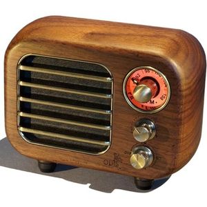 Opis Radio 3 – Kleine Houten Retro Bluetooth Luidspreker en VHF Radio (Walnoot)