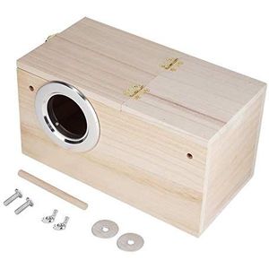Huisdier vogelkweekbox, met standaard, handig om te staan burlywood fokbox, vogelfokhuis psittacula agapornis voor budgerigars (rechtse opening)