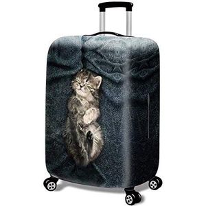 TieNew Leuke Cat/Puppy Prints Bagage Beschermhoes voor 18 20 22 24 26 28 30 32 Inch Koffer Wasbaar Elastische, Stijl 03, S(Fit 18"" - 21"" Luggage)