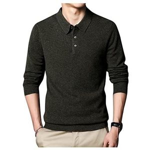 Cashmere Trui voor Heren Revers Truien met Lange Mouwen Bodemhirt Zakelijke Casual Jumper