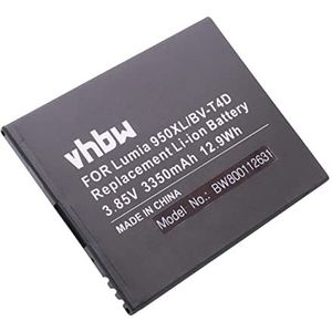 vhbw Li-Ion batterij 3350mAh (3.9V) compatibel met mobiele telefoon smartphone telefoon Microsoft/Nokia Lumia 950 XL, 950 XL Dual SIM, 950XL, Cityman vervanging voor BV-T4D.