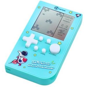 TAQY Macaron-kleuren spelconsole, blok met 26 spelletjes, retro tas, speelmachine, baksteenspel, speelgoed, nostalgisch elektronisch draagbaar apparaat, cadeau voor kinderen (groen)