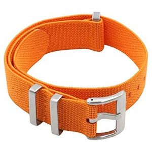 Horlogebandjes voor mannen en vrouwen, horlogeband Nylon band elastische riem horlogeband 18 mm/20 mm/22 mm horlogeband vervanging uit één stuk (Color : Orange, Size : 22mm Silver Buckle)