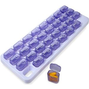 Pillendoosjes - Maandelijkse Pillenorganizer - 31 Dagen - Paars - Draagbare Medicijnpods