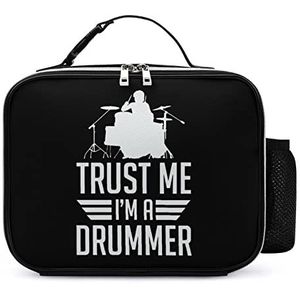 Trust Me I'm A Drummer Draagbare geïsoleerde lunchtassen Box Tote Volwassenen Koeltas voor Mannen & Vrouwen Werk Picknick