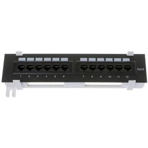 12 Poort CAT6 Patch Panel RJ45 Netwerken Muur Mount Rack Mount Beugel