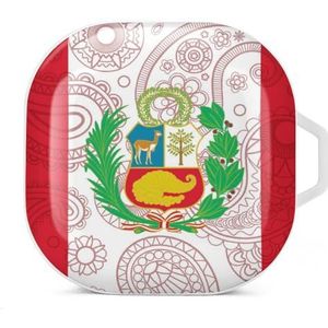 Peruaanse Paisley vlag oortelefoon hoesje compatibel met Galaxy Buds/Buds Pro schokbestendig hoofdtelefoon hoesje wit stijl