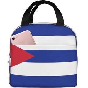 SUUNNY Cubaanse vlag print lichtgewicht geïsoleerde lunchtas Rolltop voor warmtebehoud - warm/koud voedsel lunch tas