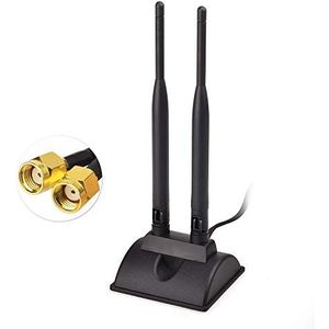 Eightwood - Externe Wifi Antenne - Zwart - 2.4G / 5.8G - 6dBi - 2m Kabel