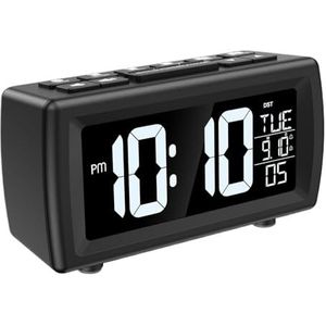 ORIA Wekkerradio Digitale FM-radioklok met snoozefunctie en instelbaar volume LED-nachtklok dubbele wekker for thuis
