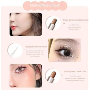 Waterdichte tweekoppige oogschaduwstick Hoog pigment Matte parelmoer Combinatie 2 in 1 Diamond Eyeshadow Glitter (Size : 01)