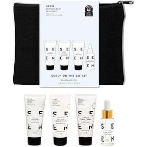 SEEN Curly On The Go Kit, geurvrij, niet-comedogeen en veilig voor de gevoelige huid, sulfaatvrij, krul-definiërende styling-haarbundel, anti-kroezen - hittebeschermer