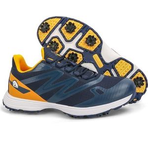 RoMuka Golfschoenen voor heren, extra breed, waterdicht, casual, sport, ademend, outdoorschoenen, grote maten, Blauw, 49EU