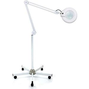 Cosmetische loepenlamp LED vergrootglas op rolstatief cosmetica werklamp cosmetische lamp (8x)