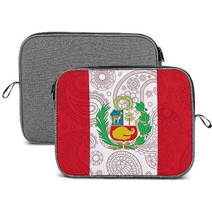 Peruaanse Paisley Vlag Laptop Sleeve Case Beschermende Notebook Draagtas Reizen Aktetas 13 inch
