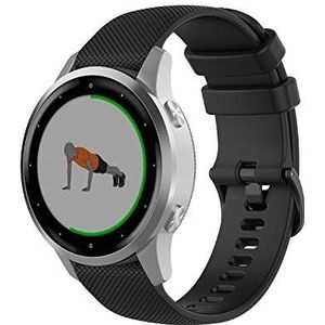 Wownadu 18mm Quick Release Band Compatibel voor Garmin Vivoactive 4S/ Vivomove 3S/ Venu 3S/ Venu 2S, Forerunner 255S/ 255S Music/ 265S, Bandjes Zwart Siliconen Sport Reserve Armbanden