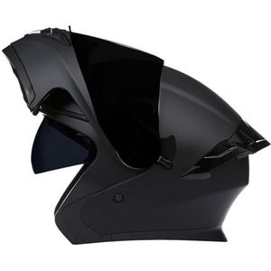 Motorhelm Systeemhelm Integraalhelm DOT/ECE Goedgekeurde Retro Off-Road Helm Locomotief Bromfietshelm Met Dubbel Vizier Racehelm Voor Heren En Dames F,XL/61-62CM