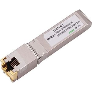 Wiitek 10G SFP+ naar RJ45-kopermodules, 1.25G/2.5G/5G/10GBase-T Ethernet naar SFP+ Transceiver Compatibel voor HPE Bladesysteem 813874-B21 HPE ProCurve & HPE Aruba (Cat 6a/7 of beter, 30 meter)