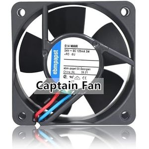614NHHR Ebm Papst Ventilator DC 24 V Ventilator 125mA 3.5 W 6025 Axiale Ventilator voor Omvormer/Drive Module