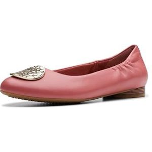 Clarks Loreleigh Ave Ballet Flat voor dames, Dusty Rose Leer, 4 UK Wide