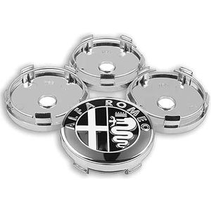 4 stuks auto-naafdoppen voor Alfa Romeo 60 mm auto-naafdoppen vervangende naafdoppen stickers auto-naafdoppen B