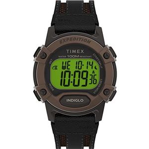 Timex Heren Expeditie Digitale CAT5 41mm Horloge, Zwart/Bruin/Bruin, Chronograaf, Digitaal