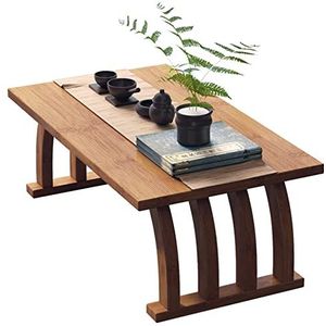 Japanse Stijl Lage Tafel Salontafel Woonkamer Zen Drijvende Zittafel Tatami Venster Tafel Cocktail Tafel (Color : Brown, S : 90x37x31cm)