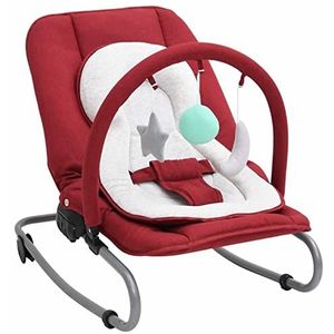 Susany Babywip met speelgoed en zitkussen, voor pasgeborenen of peuters, babyschommel en babystoel, verstelbare voetensteun en rugleuning, rood en wit