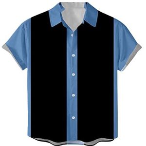 Herenshirt Met Korte Mouwen Linnen Overhemd Hawaiiaans Overhemd Heren Effen Strandshirt Zomershirt For Vakantie Ademend Vrijetijdsshirt S-3XL heren t-shirt (Color : Blue A, Size : L)