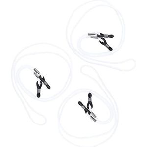Brillenkoord/brillenband met verstelbare siliconen lus in voordeelverpakking, 3 x wit