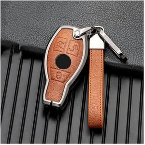 Sleutelbehuizing Voor C Klasse W205 E Klasse W212 ABS GLC GLA GLK Auto-accessoires Legering + Leer Auto Afstandsbediening Sleutel Shell Key Case Cover Autosleutelhoesje(12)