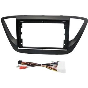 Voor Hyundai Voor Verna Voor Accent Voor Solaris 2016 2017 2018 9 Inch Autoframe Fascia-adapter Radio Dakset Fascia's Auto Fascia Radio Paneel(Black frame cable)