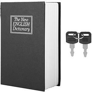 Black English Dictionary Safe Box, Book Safe with Key Lock Jewelry Collection Storage Case with 2Keys